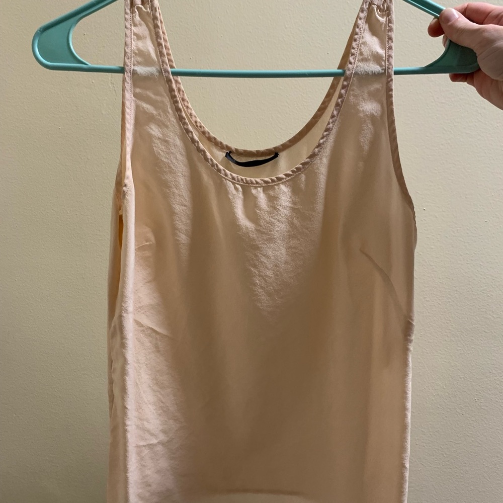 Quince washable silk tank pink size small